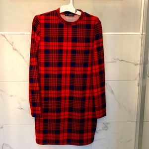 Red & Black plaid mini dress.  Long Sleeves.  Brand New from Zaful.  Size 8